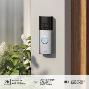 Ring Plus trådlös dörrklocka med kamera och video