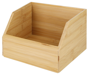 Stapelbar förvaringslåda bambu, 1-pack