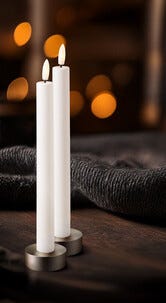 Northlight LED antikljus laddningsbara 25 cm vit 2-pack