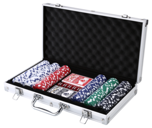 Texas Hold'em pokersett med koffert, 300 sjetonger