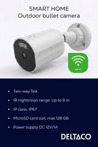 Deltaco SH-IPC17 overvåkningskamera utendørs wifi FullHD