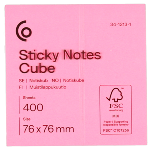 Notisblock kub, 400 notislappar