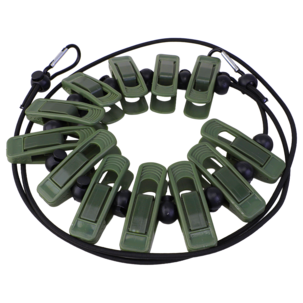 Tvättlina camping, med 12 klädnypor och karbinhake