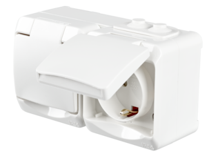 2-veis utenpåliggende kontakt, IP44