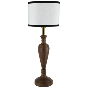 Lampeskjerm i lin, beige med svart kant, Northlight