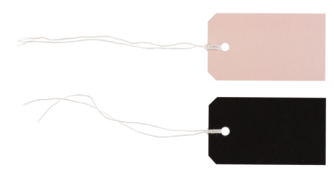 Hengeetiketter rosa/svart