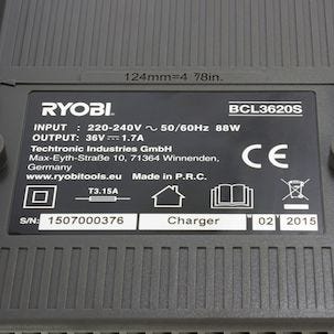 Batteriladdare Ryobi BCL3620S 36 V