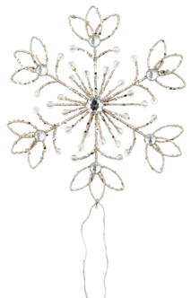 Toppstjerne til juletre, champagne, 22 cm