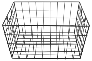 Trådkorg i metall, förvaringskorg svart