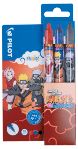 Pilot FriXion Naruto Shippuden bläckpennor, 3-pack