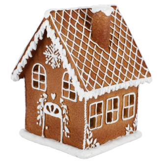 Pepperkakehus med LED-belysning, 16 cm