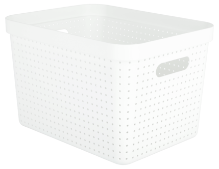 Oppbevaringskurv Neat, hvit, resirkulert plast