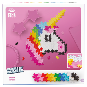 Plus Plus Puzzle By Number Unicorn 250 bitar, från 5 år