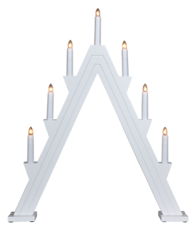 Adventsljusstake Northlight Djura, trä, 7 ljus, vit