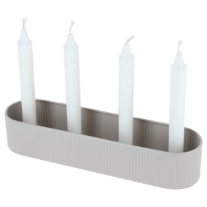 Adventsstake for 4 levende lys, beige, 32 cm