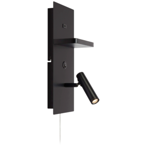 Markslöjd Carica vägglampa med hylla, USB-C, svart