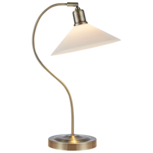 Markslöjd Vela bordlampe med glasskjerm messing 50 cm