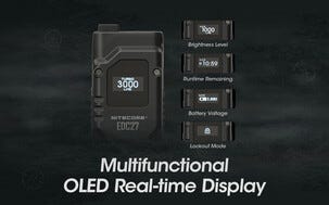 Nitecore sterk lommelykt, oppladbar, USB-C, 3000 lm