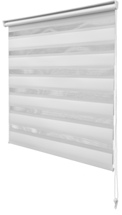 Rullgardin Dag & Natt, skruvfri med kulkedja, vit