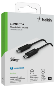 Belkin Connect Thunderbolt 4 USB-C-kaapeli, 2 m
