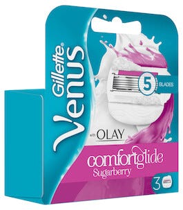 Gillette Venus & Olay Sugarberry barberblader, 3-pack 