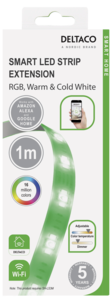 Deltaco Smart Home WiFi LED-list RGB 1 m, för utbyggnad