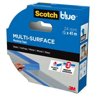 ScotchBlue blå maskeringsteip utendørs, smal, 24 mm × 41 m