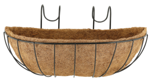 Blomlåda balkong metall med kokosmatta, 48 cm