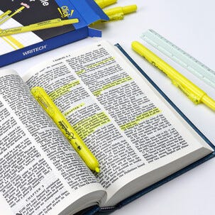 Writech överstrykningspenna infällbar spets 4 mm gul