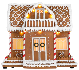 Pepparkakshus med LED-belysning