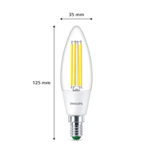 Kallvit LED-kronljuslampa E14 B35 2,3 W, Philips Ultra Efficient