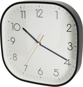 Kvadratisk veggklokke i retrostil, 25,5 cm