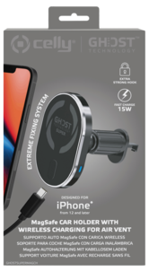 Celly Ghost Super Magsafe bilhållare och laddare 15 W