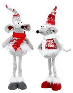 Råtta dekorationsfigur i textil 60 cm