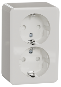 Schneider Exxact utanpåliggande 2-vägs vägguttag