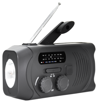 Exibel vevradio med solcell och powerbank