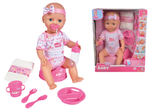 New Born Baby med tilbehør