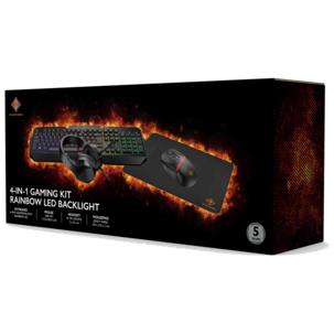 Deltaco Gaming Kit Kuulokemikrofoni, näppäimistö, hiiri ja hiirimatto, GAM-174