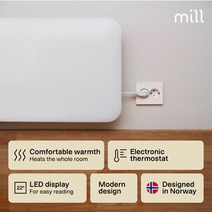 Mill Invisible element med termostat