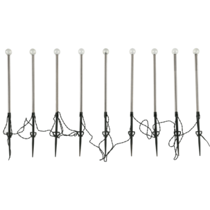 Northlight solcellebelysning for bed 10 kuler med jordspyd