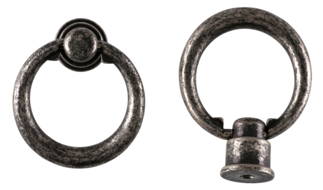 Handtag med ring, antik järn