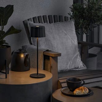 Oppladbar bordlampe Positano USB Konstsmide, utendørs