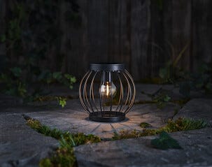 Liten solcellslykta metall Northlight, 15,5 x 16 cm