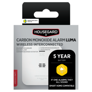 Housegard Luma trådlöst kolmonoxidlarm, 1-pack