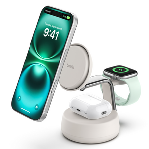 Belkin UltraCharge Pro 3-i-1 Qi2-lader, 25W