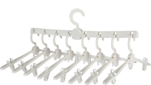 Klädhängare 8 galgar i 1 med klämmor, fällbar