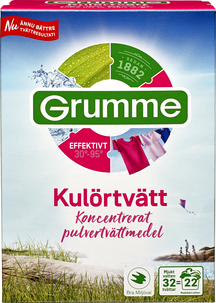 Tvättmedel kulörtvätt, Grumme