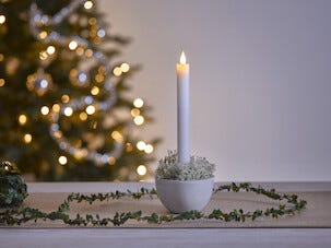 Ljusstake för kronljus grå, 10 x 6 cm