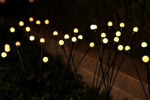 Firefly solcellebelysning, hvitt og farget lys