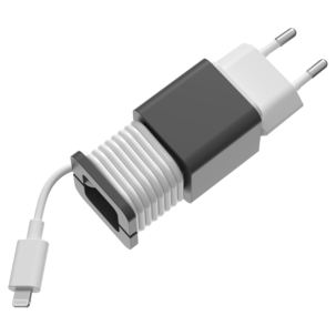 USB-C- til Lightning-lader med kabel og holder, PD, 1 m, 3 A, 20 W